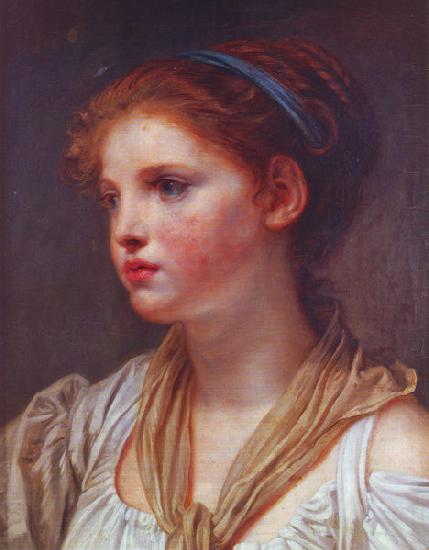 Jean-Baptiste Greuze Portrait de jeune fille au ruban bleu Sweden oil painting art